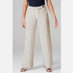J. Jill Striped Linen Blend Wide-Leg Pants size 12P